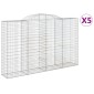 vidaXL Συρματοκιβώτια Τοξωτά 5 τεμ. 300x50x180/200 εκ. Γαλβαν. Ατσάλι