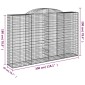 vidaXL Συρματοκιβώτια Τοξωτά 5 τεμ. 300x50x180/200 εκ. Γαλβαν. Ατσάλι