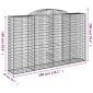 vidaXL Συρματοκιβώτια Τοξωτά 6 τεμ. 300x50x180/200 εκ. Γαλβαν. Ατσάλι