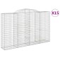 vidaXL Συρματοκιβώτια Τοξωτά 15 τεμ. 300x50x180/200 εκ. Γαλβαν. Ατσάλι