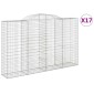 vidaXL Συρματοκιβώτια Τοξωτά 17 τεμ. 300x50x180/200 εκ. Γαλβαν. Ατσάλι
