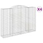 vidaXL Συρματοκιβώτια Τοξωτά 4 τεμ. 300x50x200/220 εκ. Γαλβαν. Ατσάλι
