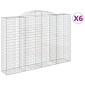 vidaXL Συρματοκιβώτια Τοξωτά 6 τεμ. 300x50x200/220 εκ. Γαλβαν. Ατσάλι