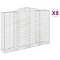 vidaXL Συρματοκιβώτια Τοξωτά 8 τεμ. 300x50x200/220 εκ. Γαλβαν. Ατσάλι