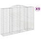 vidaXL Συρματοκιβώτια Τοξωτά 9 τεμ. 300x50x200/220 εκ. Γαλβαν. Ατσάλι