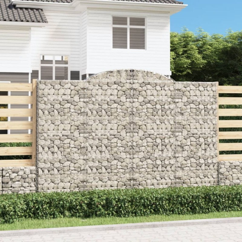 vidaXL Συρματοκιβώτια Τοξωτά 10 τεμ. 300x50x200/220 εκ. Γαλβαν. Ατσάλι