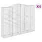 vidaXL Συρματοκιβώτια Τοξωτά 4 τεμ. 300x50x220/240 εκ. Γαλβαν. Ατσάλι