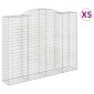 vidaXL Συρματοκιβώτια Τοξωτά 5 τεμ. 300x50x220/240 εκ. Γαλβαν. Ατσάλι