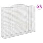 vidaXL Συρματοκιβώτια Τοξωτά 8 τεμ. 300x50x220/240 εκ. Γαλβαν. Σίδερο