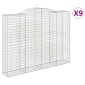vidaXL Συρματοκιβώτια Τοξωτά 9 τεμ. 300x50x220/240 εκ. Γαλβαν. Ατσάλι