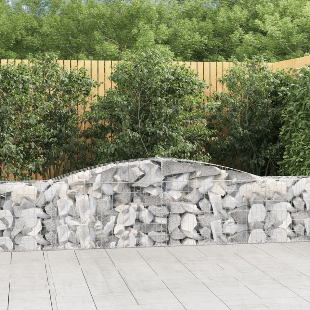vidaXL Συρματοκιβώτια Τοξωτά 3 τεμ. 400x30x60/80 εκ. Γαλβαν. Ατσάλι