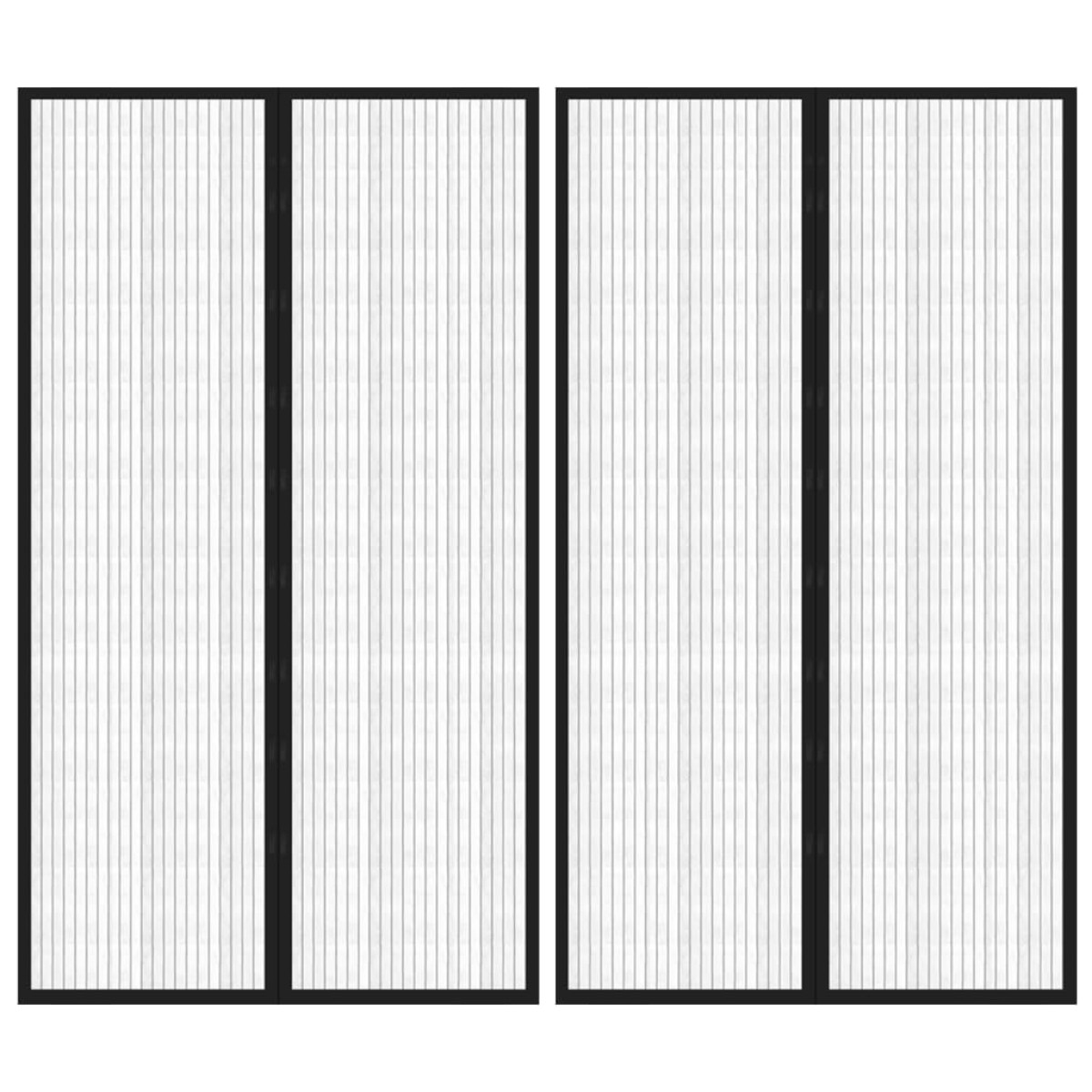 vidaXL Σίτα Πόρτας 2 Τεμαχίων Μαύρη 200 x 80 εκ. με Μαγνήτες