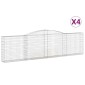 vidaXL Συρματοκιβώτια Τοξωτά 4 τεμ. 400x30x100/120 εκ. Γαλβαν. Ατσάλι