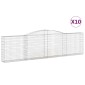 vidaXL Συρματοκιβώτια Τοξωτά 10 τεμ. 400x30x100/120 εκ. Γαλβαν. Ατσάλι