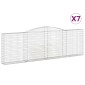 vidaXL Συρματοκιβώτια Τοξωτά 7 τεμ. 400x30x120/140 εκ. Γαλβαν. Ατσάλι