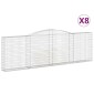 vidaXL Συρματοκιβώτια Τοξωτά 8 τεμ. 400x30x120/140 εκ. Γαλβαν. Ατσάλι