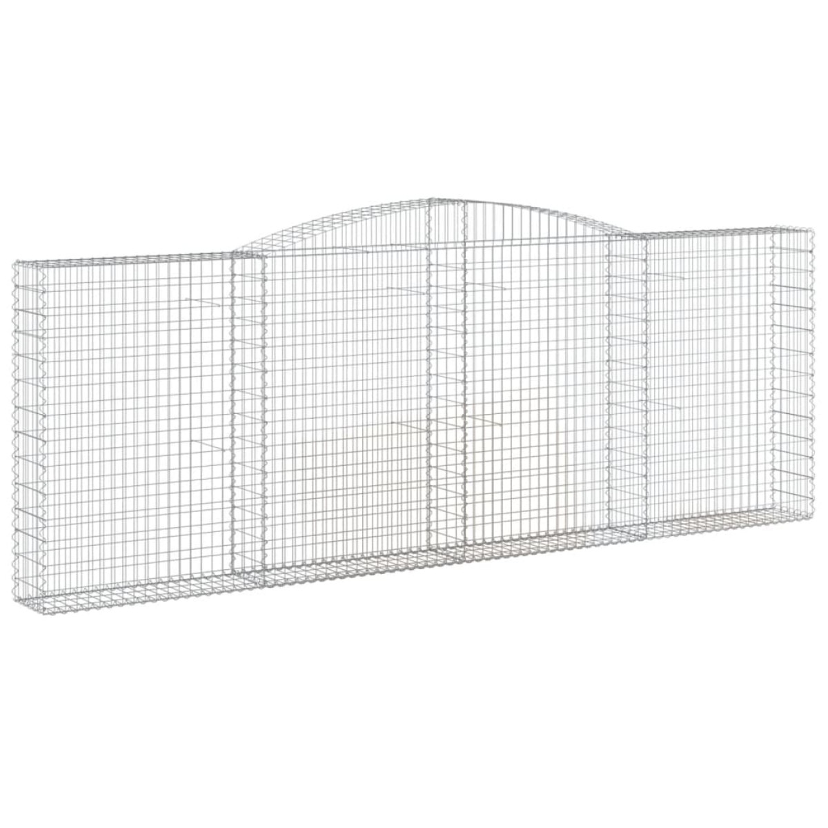 vidaXL Συρματοκιβώτια Τοξωτά 2 τεμ. 400x30x140/160 εκ. Γαλβαν. Ατσάλι
