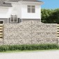 vidaXL Συρματοκιβώτια Τοξωτά 2 τεμ. 400x30x180/200 εκ. Γαλβαν. Ατσάλι