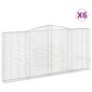 vidaXL Συρματοκιβώτια Τοξωτά 6 τεμ. 400x30x180/200 εκ. Γαλβαν. Ατσάλι