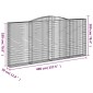 vidaXL Συρματοκιβώτια Τοξωτά 7 τεμ. 400x30x180/200 εκ. Γαλβαν. Ατσάλι