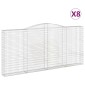 vidaXL Συρματοκιβώτια Τοξωτά 8 τεμ. 400x30x180/200 εκ. Γαλβαν. Ατσάλι