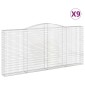 vidaXL Συρματοκιβώτια Τοξωτά 9 τεμ. 400x30x180/200 εκ. Γαλβαν. Ατσάλι