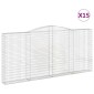 vidaXL Συρματοκιβώτια Τοξωτά 15 τεμ. 400x30x180/200 εκ. Γαλβαν. Ατσάλι
