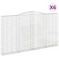 vidaXL Συρματοκιβώτια Τοξωτά 6 τεμ. 400x30x220/240 εκ. Γαλβαν. Ατσάλι
