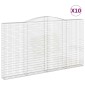vidaXL Συρματοκιβώτια Τοξωτά 10 τεμ. 400x30x220/240 εκ. Γαλβαν. Ατσάλι