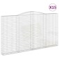 vidaXL Συρματοκιβώτια Τοξωτά 15 τεμ. 400x30x220/240 εκ. Γαλβαν. Ατσάλι