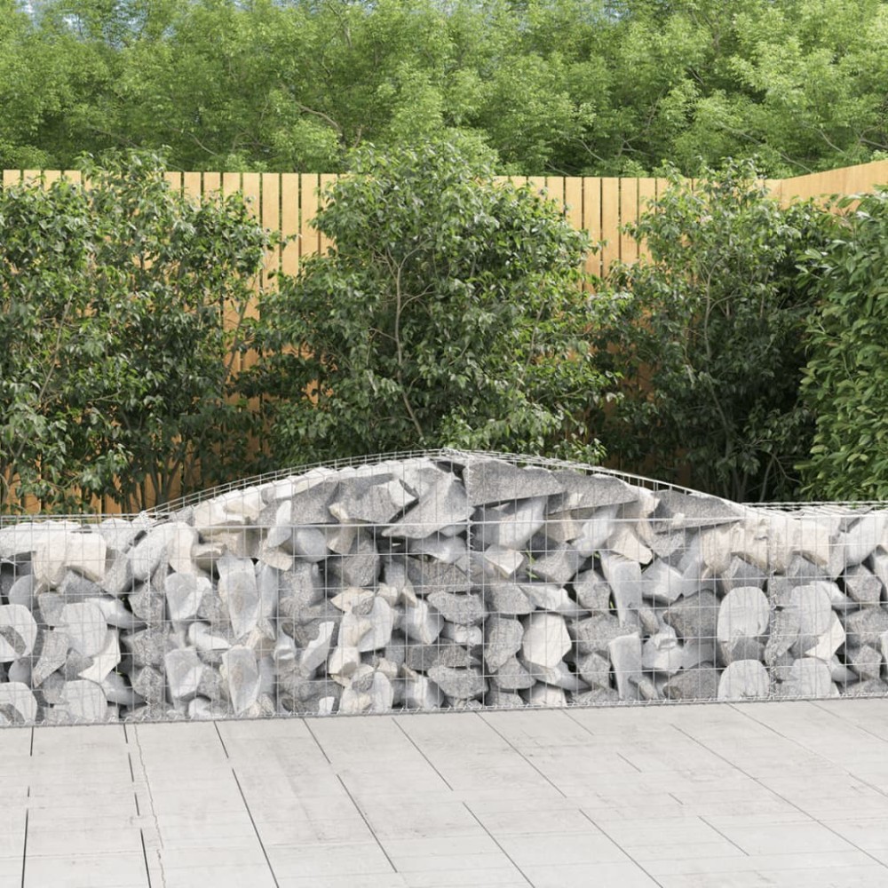 vidaXL Συρματοκιβώτια Τοξωτά 3 τεμ. 400x50x60/80 εκ. Γαλβαν. Ατσάλι