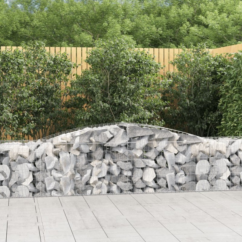 vidaXL Συρματοκιβώτια Τοξωτά 3 τεμ. 400x50x60/80 εκ. Γαλβαν. Ατσάλι