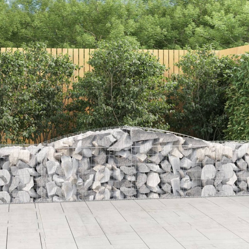vidaXL Συρματοκιβώτια Τοξωτά 4 τεμ. 400x50x60/80 εκ. Γαλβαν. Ατσάλι