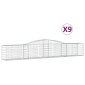 vidaXL Συρματοκιβώτια Τοξωτά 9 τεμ. 400x50x60/80 εκ. Γαλβαν. Ατσάλι