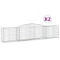 vidaXL Συρματοκιβώτια Τοξωτά 2 τεμ. 400x50x80/100 εκ. Γαλβαν. Ατσάλι