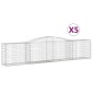 vidaXL Συρματοκιβώτια Τοξωτά 5 τεμ. 400x50x80/100 εκ. Γαλβαν. Ατσάλι