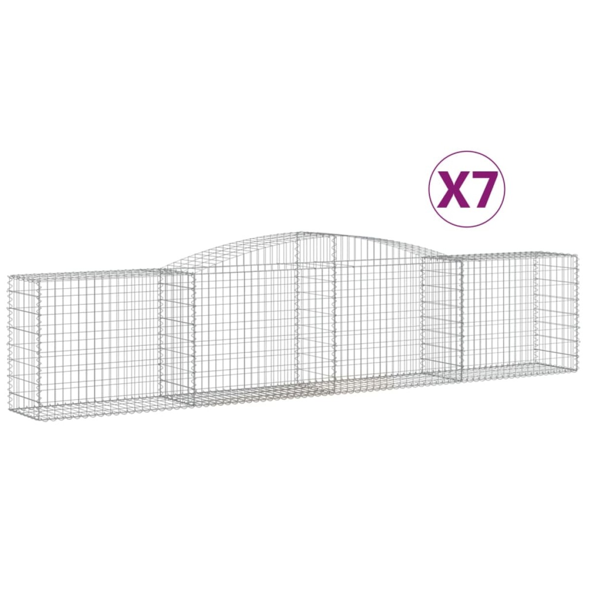 vidaXL Συρματοκιβώτια Τοξωτά 7 τεμ. 400x50x80/100 εκ. Γαλβαν. Ατσάλι