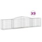 vidaXL Συρματοκιβώτια Τοξωτά 9 τεμ. 400x50x80/100 εκ. Γαλβαν. Ατσάλι