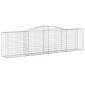 vidaXL Συρματοκιβώτια Τοξωτά 2 τεμ. 400x50x100/120 εκ. Γαλβαν. Ατσάλι