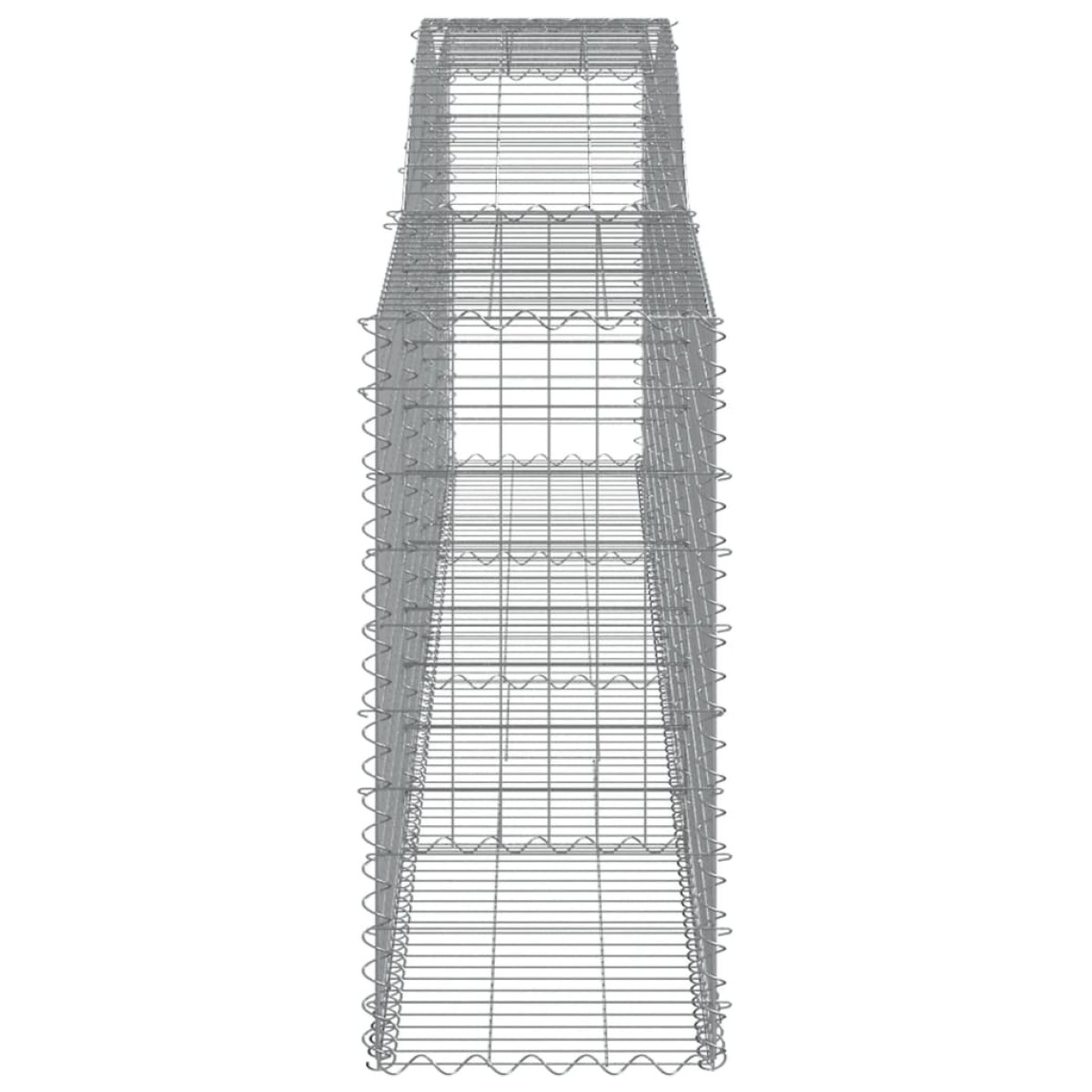 vidaXL Συρματοκιβώτια Τοξωτά 2 τεμ. 400x50x100/120 εκ. Γαλβαν. Ατσάλι