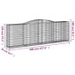 vidaXL Συρματοκιβώτια Τοξωτά 3 τεμ. 400x50x120/140 εκ. Γαλβαν. Ατσάλι