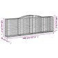 vidaXL Συρματοκιβώτια Τοξωτά 5 τεμ. 400x50x120/140 εκ. Γαλβαν. Ατσάλι