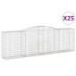 vidaXL Συρματοκιβώτια Τοξωτά 25 τεμ. 400x50x120/140 εκ. Γαλβαν. Ατσάλι