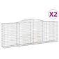 vidaXL Συρματοκιβώτια Τοξωτά 2 τεμ. 400x50x140/160 εκ. Γαλβαν. Ατσάλι