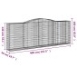 vidaXL Συρματοκιβώτια Τοξωτά 3 τεμ. 400x50x140/160 εκ. Γαλβαν. Ατσάλι