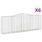 vidaXL Συρματοκιβώτια Τοξωτά 6 τεμ. 400x50x140/160 εκ. Γαλβαν. Ατσάλι