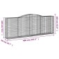 vidaXL Συρματοκιβώτια Τοξωτά 10 τεμ. 400x50x140/160 εκ. Γαλβαν. Ατσάλι