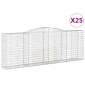 vidaXL Συρματοκιβώτια Τοξωτά 25 τεμ. 400x50x140/160 εκ. Γαλβαν. Ατσάλι