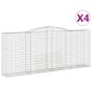 vidaXL Συρματοκιβώτια Τοξωτά 4 τεμ. 400x50x160/180 εκ. Γαλβαν. Ατσάλι
