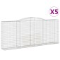 vidaXL Συρματοκιβώτια Τοξωτά 5 τεμ. 400x50x160/180 εκ. Γαλβαν. Ατσάλι